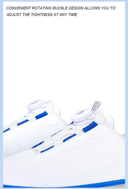Couple Golf Shoes  Men's White Waterproof  Rotating buckle Fitness Spikeless Non slip Golf Golfer Training Golf Sneakers Women
