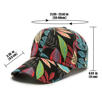 Wiosenno-letnia czapka z daszkiem w stylu koreańskim z motywem liści, unisex