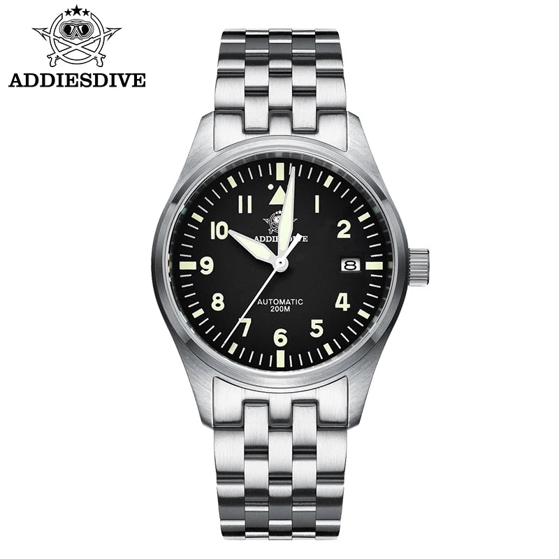 ADDIESDIVE Watch For Men MY-H2 Stainless Steel Classics Mechanical Watches NH35 200m Diving Luminous Analog Watch Reloj Hombre