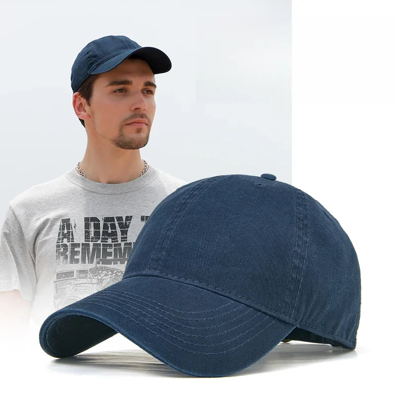 Solid Color Big Size 63cm Soft Cotton Baseball Caps Men Classic Plus Snapback Cap Ladies Golf Sun Hat 59-62cm