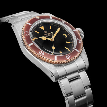 Thorn T028 Bronze Dive Watch PT5000 Automatic Movement Mechanical Watches Aluminum Bezel Sapphire 37mm Men Wristwatch