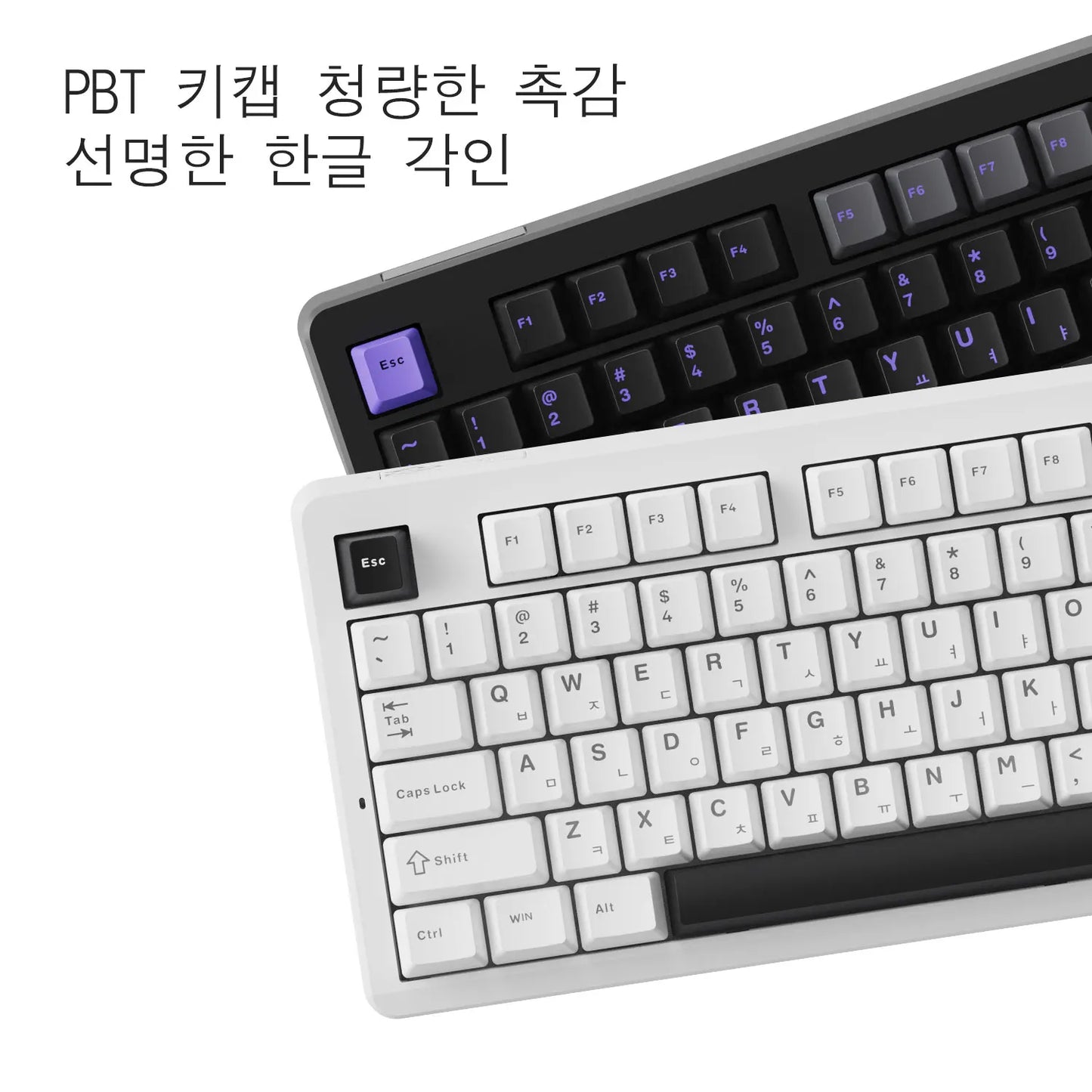 Tastiera wireless AULA×LINGBAO K87 con lettere coreane, keycap PBT con montaggio gasket, software macro, switch LEOBOG