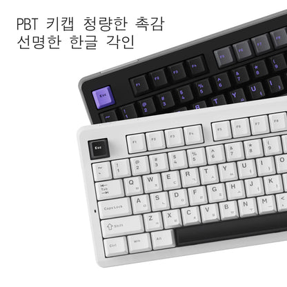 Tastiera wireless AULA×LINGBAO K87 con lettere coreane, keycap PBT con montaggio gasket, software macro, switch LEOBOG