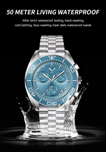 New 007 Specht&Sohne Sports Watches For Men Top Brand Luxury Steel Wrist Watch Fashion Japan VK68 Chronograph Relogio Masculino