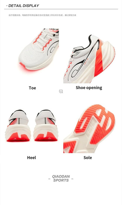 QIAODAN TG1.0 Pantofi de alergare pentru femei, pentru maraton, cu platformă nouă, de competiție, cu amortizare, moi, pentru distanțe lungi, QDB022253285
