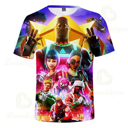 Fortnite „Victory Royale Ninja Fashion“ 3D marškinėliai vaikams, vasariniai trumpomis rankovėmis, su animaciniu raštu, kūdikių drabužiai, vaikiški marškinėliai