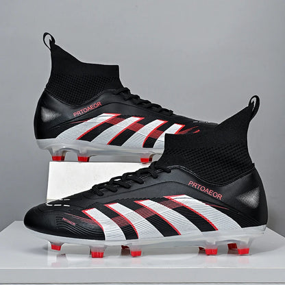 Nouvelles chaussures de football professionnelles pour hommes, crampons de football antidérapants TF/FG, baskets pour garçons, chaussures de sport confortables à la cheville, unisexes