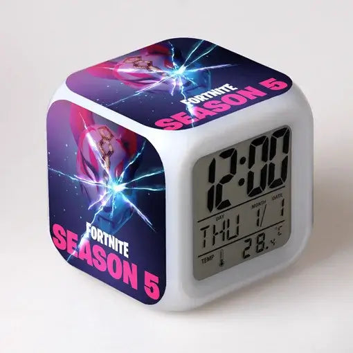 Fortnite Alarm Clock Cute Fashion Cartoon Personalized Creative Kawaii Minimalist LED Alarm Clock Gift for Friends' Birthday