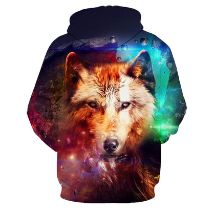 Animal Wolf – bluzy z kapturem drukowane w 3D dla mężczyzn i kobiet, modne, codzienne, oversize, swetry typu pullover, styl hip-hopowy, Harajuku, odzież uliczna