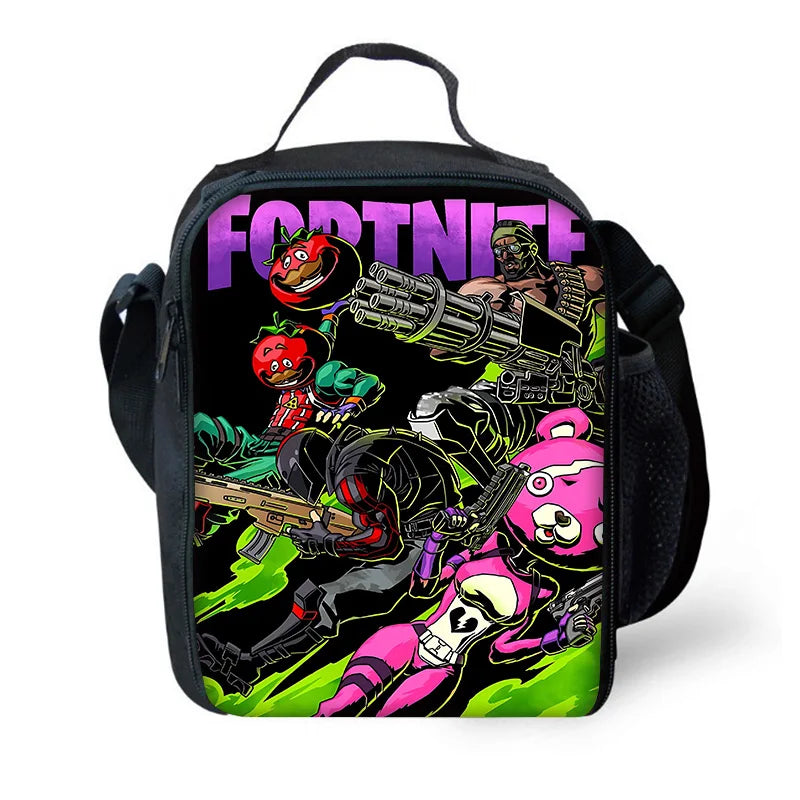 Child Insulated Large Capacity Hot Game F-FortniteS Bag for Boy Girl Student Outdoor Picnic Resuable Thermal Cooler Lunch Box