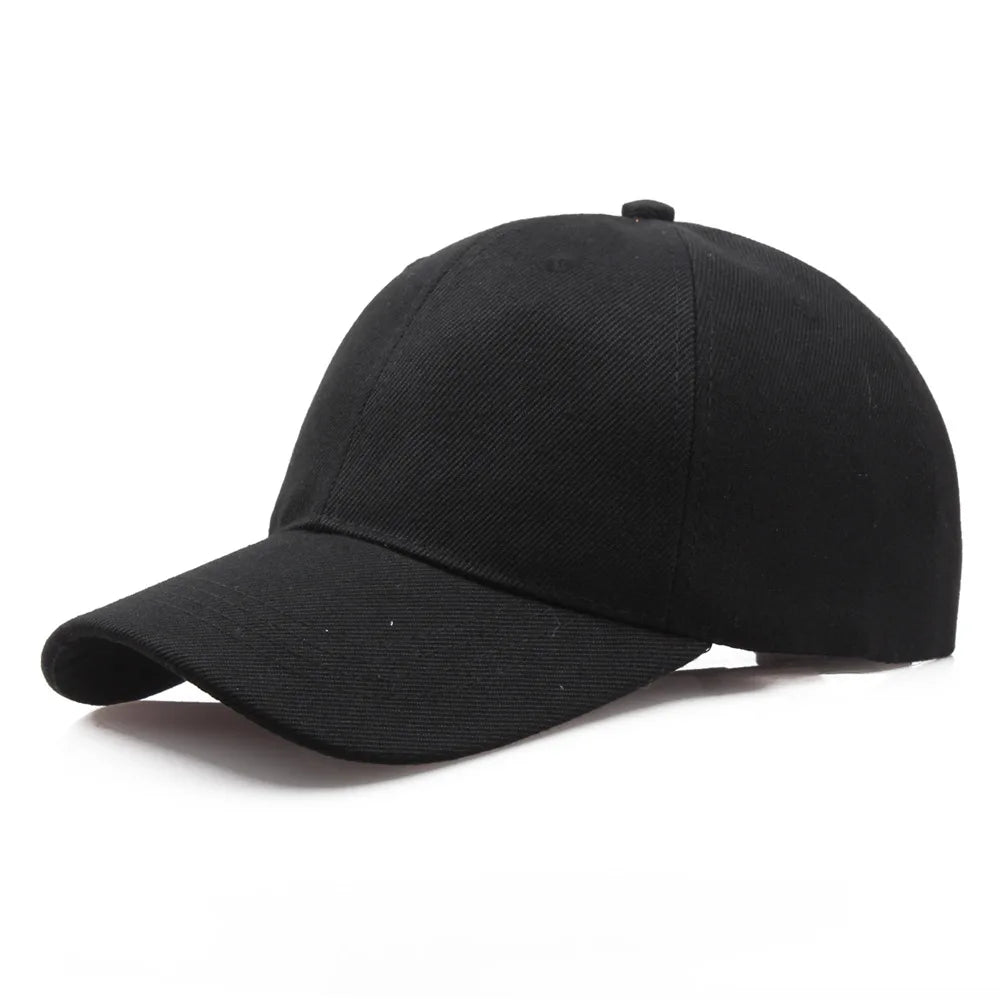 Musta yksivärinen baseball-lippis – snapback, casual, hip hop / dad hat -tyyli, unisex miehille ja naisille
