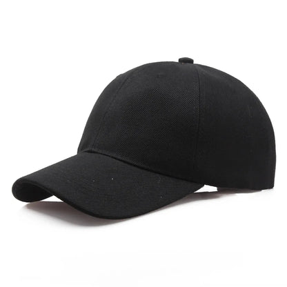 Musta yksivärinen baseball-lippis – snapback, casual, hip hop / dad hat -tyyli, unisex miehille ja naisille