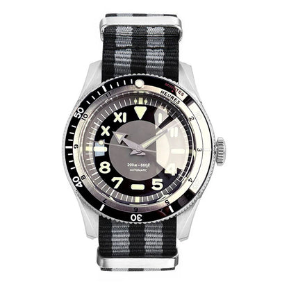 Tandorio Waterproof Watch Men Dome Sapphire Crystal Roman Numbers 120 Clicks Bezel NH35A/Miyota 8215 Movt Silicone Grey Dial