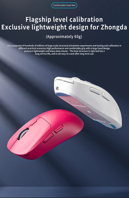 Gamingmus Bluetooth-mus uppladdningsbar gamermus PAW3395 lätt ergonomisk trådlös mus för esport
