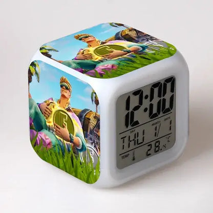 Fortnite Alarm Clock Cute Fashion Cartoon Personalized Creative Kawaii Minimalist LED Alarm Clock Gift for Friends' Birthday