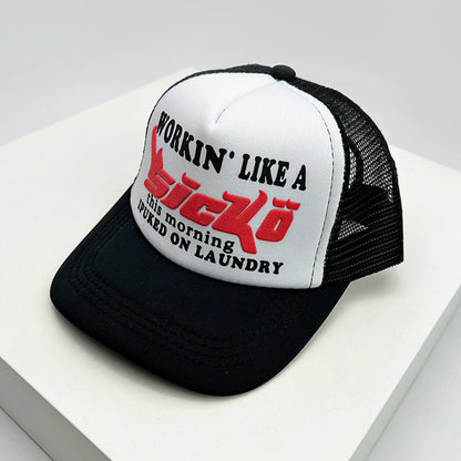 American Style Cruise Printed Anime New Letter Mesh Trucker Caps Sunshade Breathable Baseball Hats Men Women Versatile Fashion