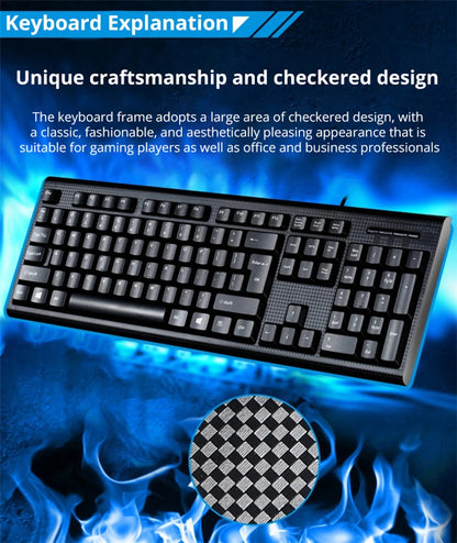 Teclado individual Q9 USB de porta quadrada, para escritório, empresa e casa, PS2 de entrada redonda, com fios, para computador de secretária
