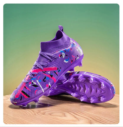 Nouvelles chaussures de football pour hommes, chaussures d'entraînement, crampons de football, baskets de match, chaussures de sport pour terrain gazonné, antidérapantes, professionnelles, ultralégères, unisexes.