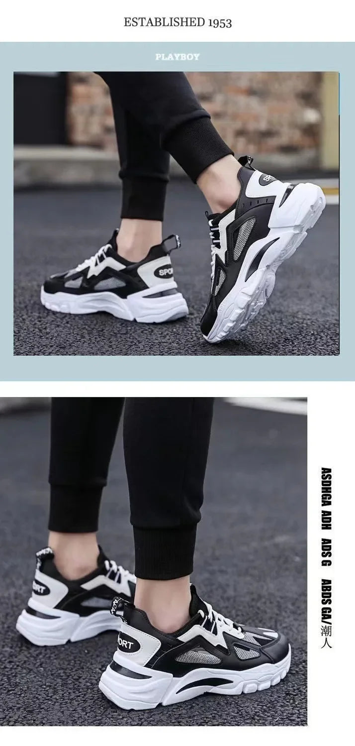 Spring New Style Breathable Thick Bottom Heightening Sports Dad Shoes Men Korean Version Trendy Casual Shoes Autumn Model
