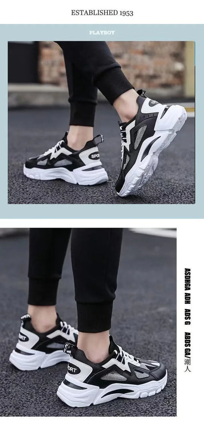 Spring New Style Breathable Thick Bottom Heightening Sports Dad Shoes Men Korean Version Trendy Casual Shoes Autumn Model