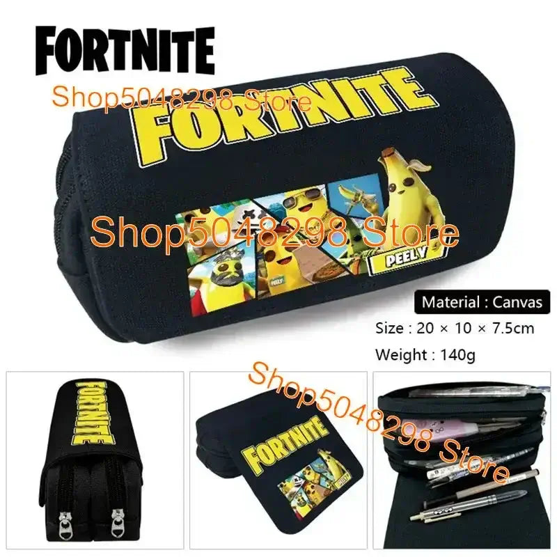 Pencil Case Big Canvas Kawaii Pencil Bags Pen Case for Boys Girls Fortnite Print School Supplies Stationery Teens Birthday Gift