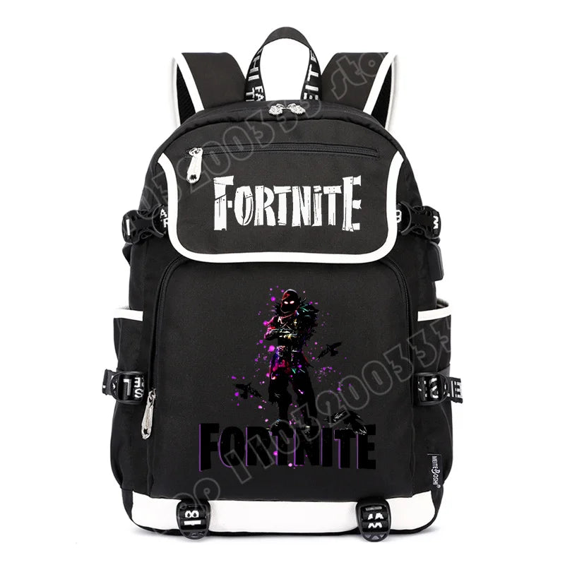 Fortnites Large Capacity Backpack Casual Shoulder Bag with USB Port Unisex Anime Students Schoolbag New Stylish Stationery Gift