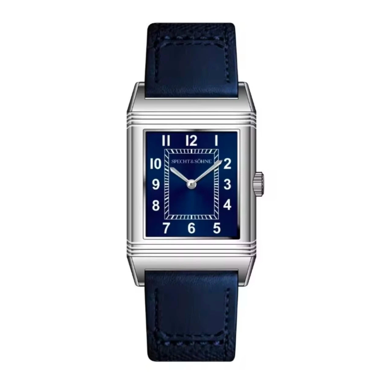 Specht&Söhne Reversible Square Watch Ronda Quartz Movt Stainless Steel Case Sapphire Crystal Flip Design Mens Fashion Wristwatch