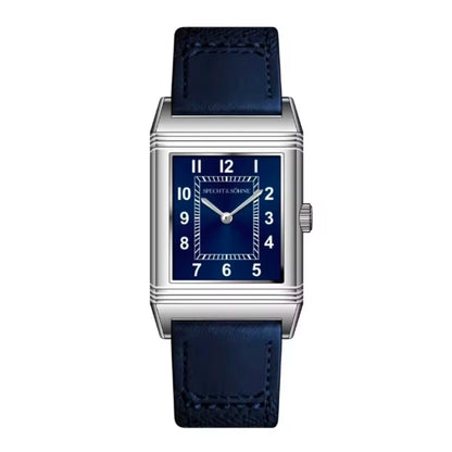 Specht&Söhne Reversible Square Watch Ronda Quartz Movt Stainless Steel Case Sapphire Crystal Flip Design Mens Fashion Wristwatch