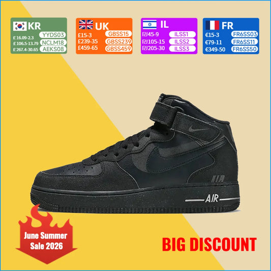 Buty sportowe Nike Air Force 1 Mid unisex – wsparcie kostki, klasyczny komfort dzięki amortyzacji i trwałość zapewniająca całodzienne noszenie DQ7666-001
