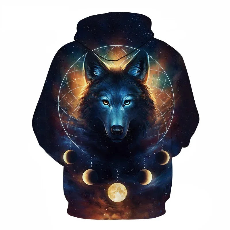 Animal Wolf – bluzy z kapturem drukowane w 3D dla mężczyzn i kobiet, modne, codzienne, oversize, swetry typu pullover, styl hip-hopowy, Harajuku, odzież uliczna