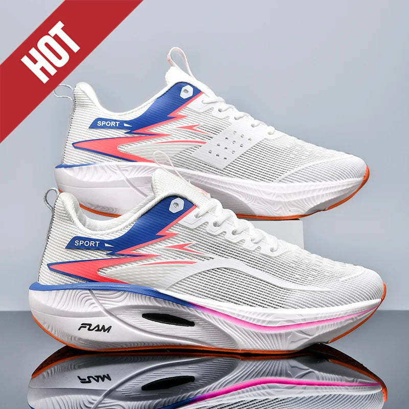 NEW Running Shoes Carbon Board Marathon Men Sports Breathable Lightweight Women's Comfortable Athletic Nonskid Sneakers Casual