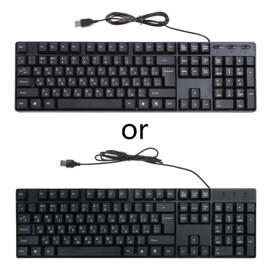 Teclado ergonómico USB para PC, teclado russo / teclado inglês, DropShipping