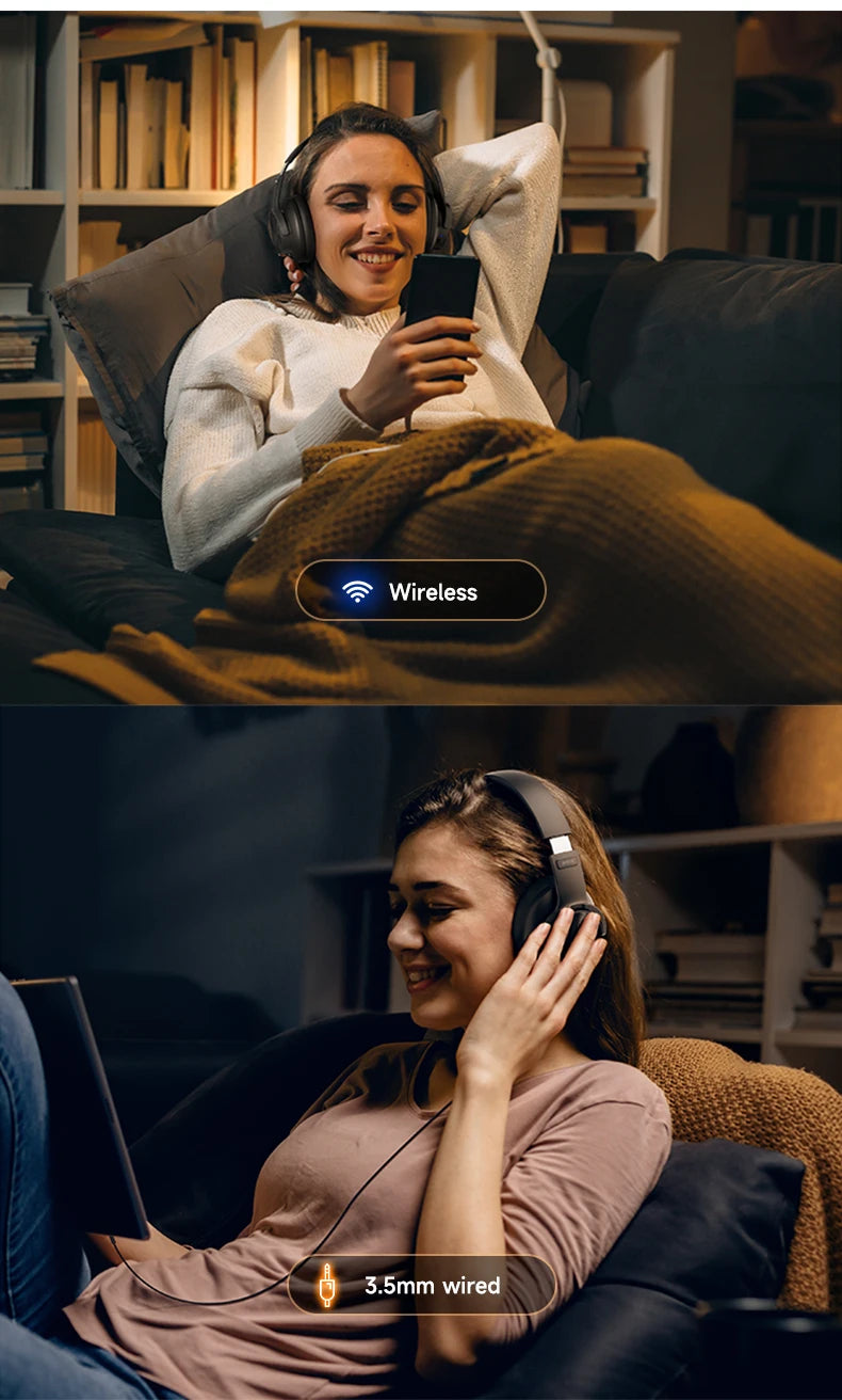 Picun B8 Wireless Bluetooth Headphones – 120H Playtime, Bluetooth 5.3, Low Latency Gaming Headset with Microphone & Deep Bass Sound