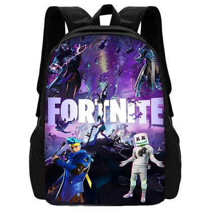 Mochila Escolar Infantil Hot Game com Lancheiras, Design-F-FortniteS, Estojos para Lápis, Mochilas Escolares para Rapazes e Raparigas, Melhor Presente
