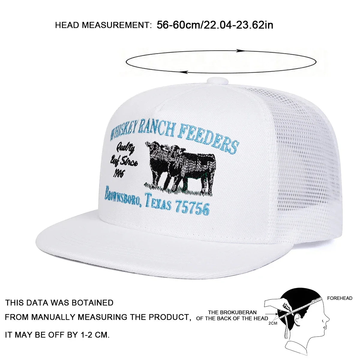 Unisex „WHISKEY RANCH FEEDERS“ siuvinėtos hip-hop stiliaus tinklinės kepurės pavasariui ir vasarai, lauko veiklai, reguliuojamos kasdienio stiliaus beisbolo kepurės, apsaugančios nuo saulės