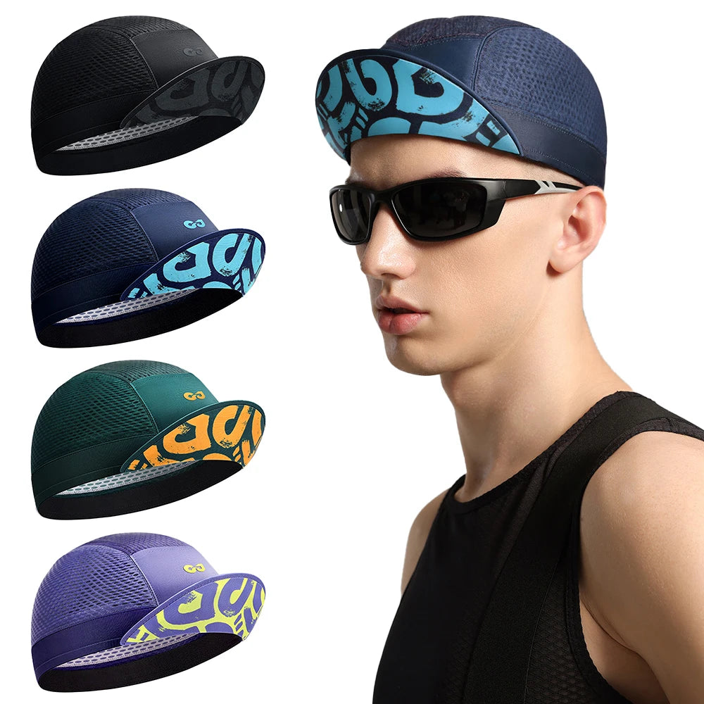 GOMOREON 1Pcs Funny Cycling Cap - Polyester Cycling Hat-Under Helmet - Cycling Helmet Liner Breathable&Sweat Uptake