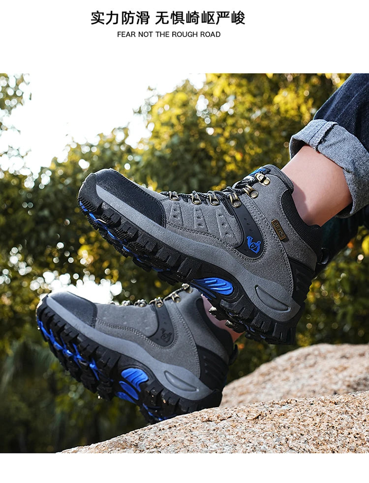 Scarpe da trekking outdoor autunno-inverno da uomo, scarpe da escursionismo impermeabili, scarponi da montagna, in vera pelle, scarpe da caccia nei boschi, scarpe tattiche