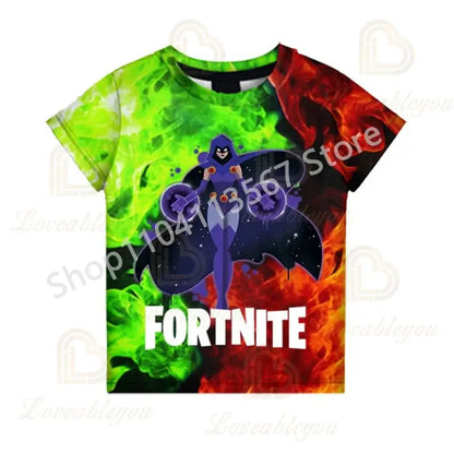 2-teiliges Set F-Fortnited Victory 3D-T-Shirt und Shorts für Kinder, Oberteile für Mädchen und Jungen, Battle-Royale-Kleidung, Harajuku-Tees, Hero-Kinder-T-Shirt