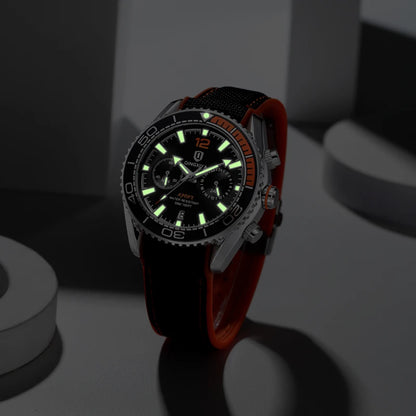 QINGXIYA Brand Luxury Multifunctional Quartz Watch Men Silicone Strap Waterproof Luminous Chronograph Watches Mens Sports Watch