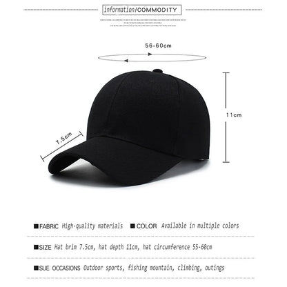 Musta yksivärinen baseball-lippis – snapback, casual, hip hop / dad hat -tyyli, unisex miehille ja naisille
