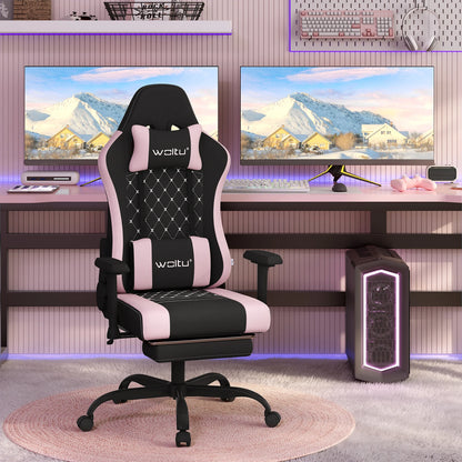 WOLTU Massage Gaming Chair Ergonomic Adjustable Height Office Armchair with Headrest Footrest Swivel Chair Mesh Computer Chair
