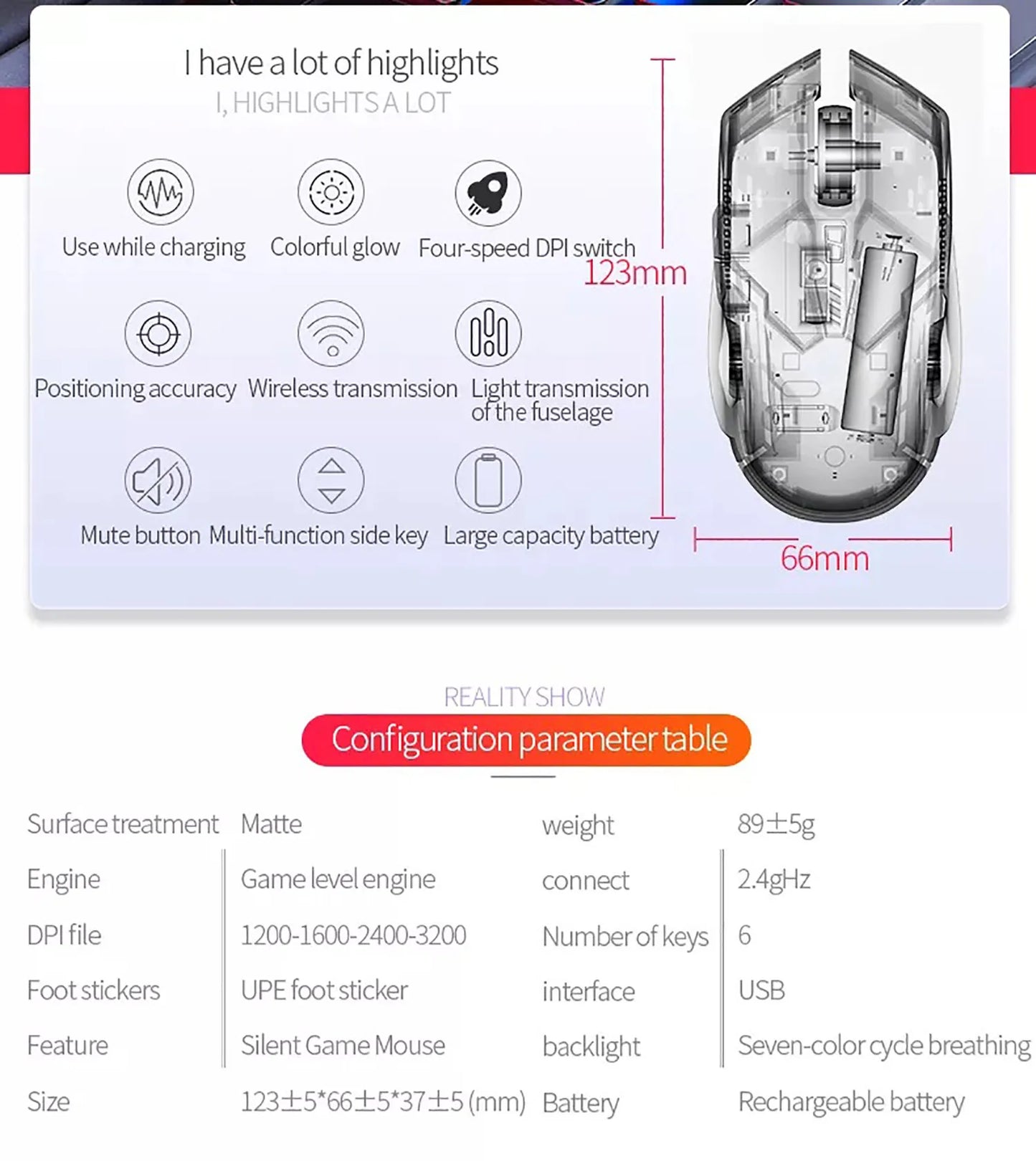 G5 Wired Gaming Mouse with RGB Backlight, High Sensitivity 6-Button Programmable Gaming Mouse for PC, Laptop & Computer