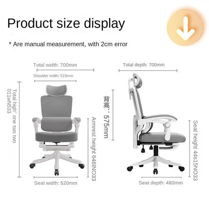 Cadeira de Escritório Ergonómica em Malha com Apoio Lombar, Cadeira de Secretária de Encosto Alto para Adultos, Cadeira de Trabalho Confortável para Longas Horas