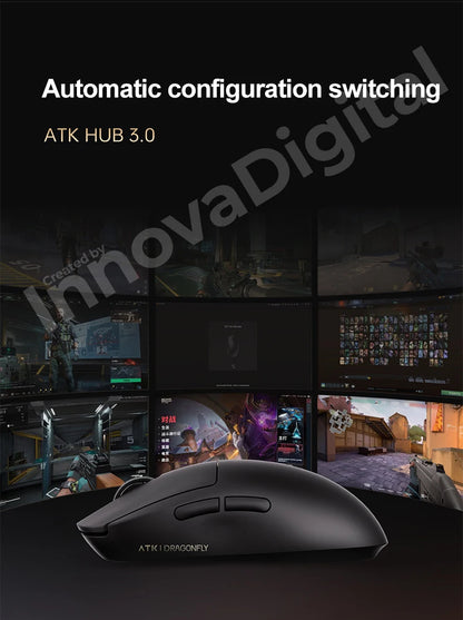 Bezprzewodowa mysz gamingowa ATK Dragonfly A9 Ultimate A9 Air PAW3950 ultralekka ergonomiczna mysz e-sportowa FPS dla graczy CSGO A9 Ultra