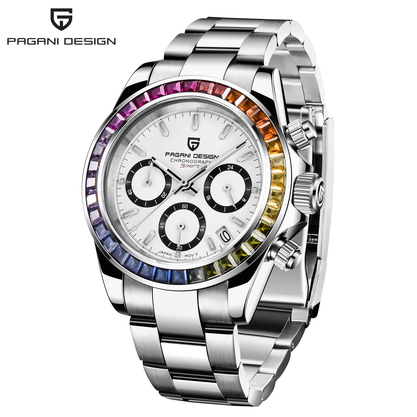 PAGANI DESIGN Men Exquisite Quartz Watch Luxury Choice VK63 Sapphire Mirror Stainless Steel Calendar Small Three-Pin Chronograph