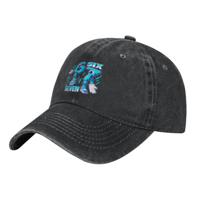 Funny Meme 67 Six Seven 6 7 Italian Brainrot Baseball Cap Sun Outdoor Sports Washed Trucker Hat Male Classic Design Baseball Cap