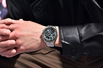 PAGANI DESIGN 2026 New Saturn Men's Watches Quartz Watch For Men Light Tan Sport Chronograph AR Sapphire Crystal Wrist Watch Men