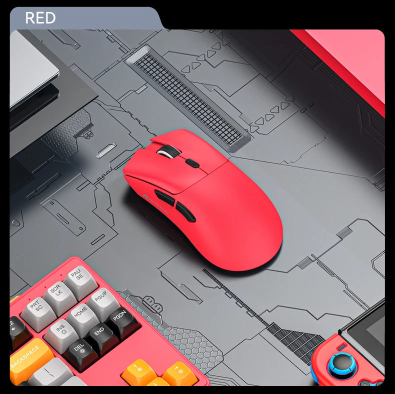 Ratón gaming inalámbrico Attack Shark R1 trimodo 2.4G Bluetooth con cable, 18K DPI, 1000Hz, sensor PAW3311, 59g, ligero y recargable