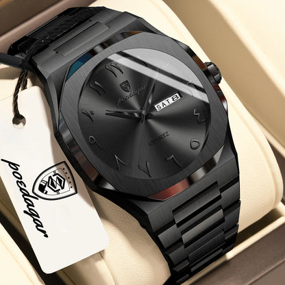 Relógio de luxo para homem POEDAGAR, relógio de quartzo à prova de água em aço inoxidável, relógio masculino com data e dia da semana, relógios de negócios para homem, Reloj Hombre