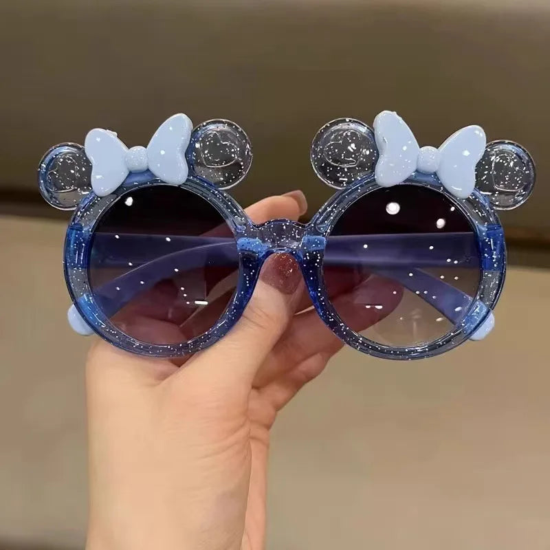 New Cute Crystal Bow Girls Children Sunglasses Fashion Trend Personalized Cartoon Sun Glasses Kids Shiny Eyewear